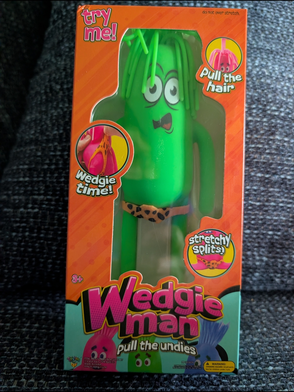 Wedgie Man Pull the Undies Green Stretch Toy